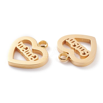 Ion Plating(IP) 304 Stainless Steel Charms STAS-Y002-03G-1
