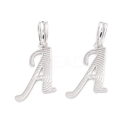 Rack Plating Eco-Friendly Brass Letter Pendants KK-K265-02P-A-1