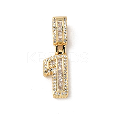 Brass Clear Cubic Zirconia European Dangle Charms LS-KK-R003-01G-01-1