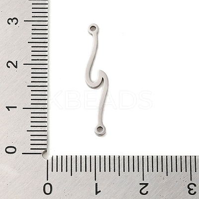 Non-Tarnish 304 Stainless Steel Wave Links Connector Charms STAS-S123-03P-05-1
