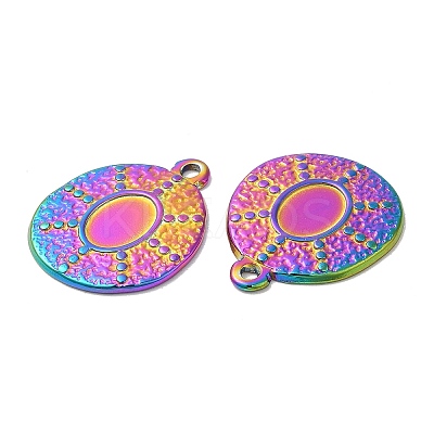 Ion Plating(IP) 304 Stainless Steel Pendant Cabochon Settings STAS-L020-025RC-1
