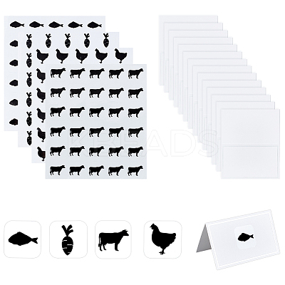 8 Sheets 4 Styles PVC Waterproof Self-Adhesive Sticker STIC-OC0001-13D-1