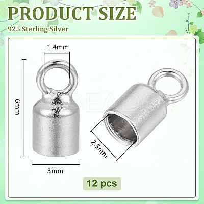 925 Sterling Silver Cord End STER-BC0004-27A-P-1