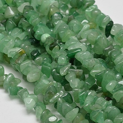 Chip Natural Green Aventurine Beads Strands X-G-N0134-10A-1