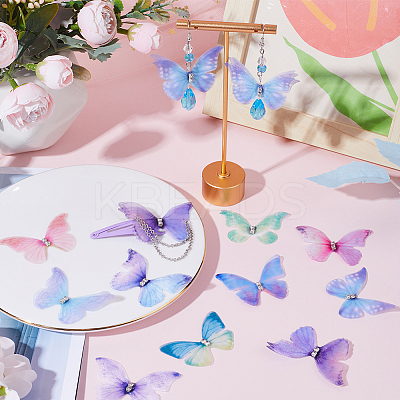 100Pcs 10 Colors Gradient Color 2-Layer Fibre Tulle Ornament Accessories FIND-SC0005-81-1