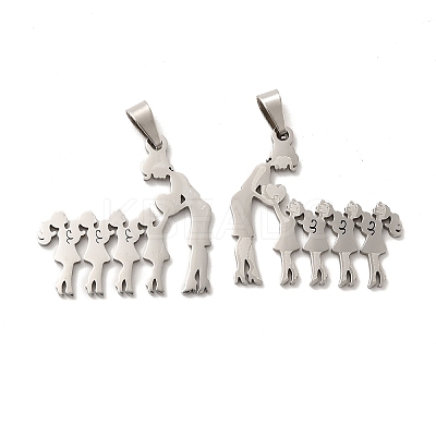 Non-Tarnish Mother's Day/Teachers' Day 201 Stainless Steel Pendants STAS-K251-021P-1