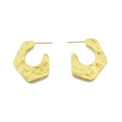 Rack Plating Brass Pentagon Stud Earrings EJEW-G322-18MG-1
