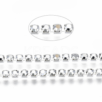 Electroplate Brass Rhinestone Strass Chains CHC-T006-SS6.5-01S-1