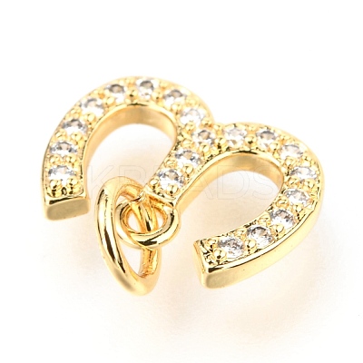Brass Micro Pave Cubic Zirconia Charms ZIRC-O037-22G-1
