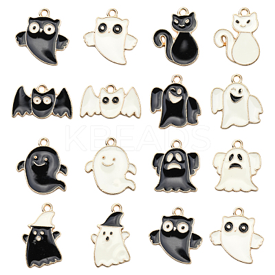 70Pcs 14 Styles Halloween Alloy Enamel Pendants ENAM-CJ0002-18-1