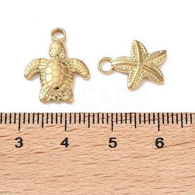10Pcs Ocean Theme 304 Stainless Steel Pendants STAS-P426-04G-1