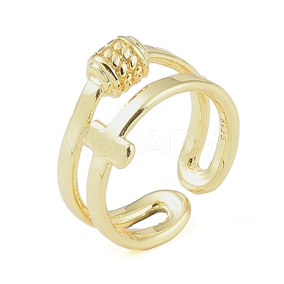 304 Stainless Steel Open Cuff Rings for Women LS-RJEW-H229-02G-03-1