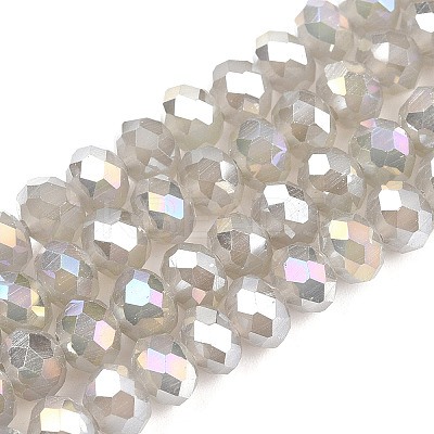 Electroplate Glass Beads Strands EGLA-A034-J4mm-B09-1