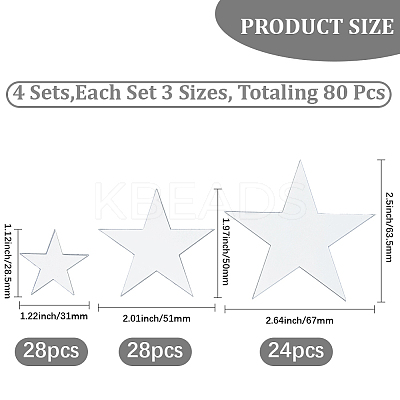 4Bags Acrylic Star Stickers DIY-GF0012-46B-1