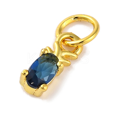 Rack Plating Brass Micro Pave Cubic Zirconia Charms KK-F881-03G-07-1