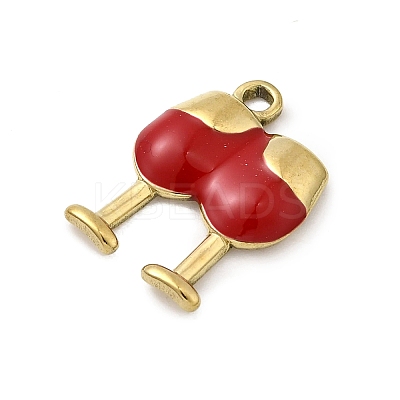 304 Stainless Steel Enamel Pendants STAS-I355-02G-1