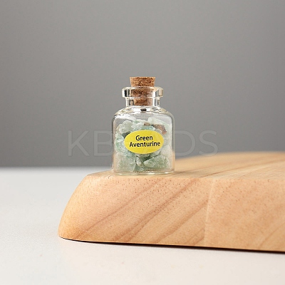 Mini Natural Green Aventurine Chips Bottles Sets G-PW0007-139F-1