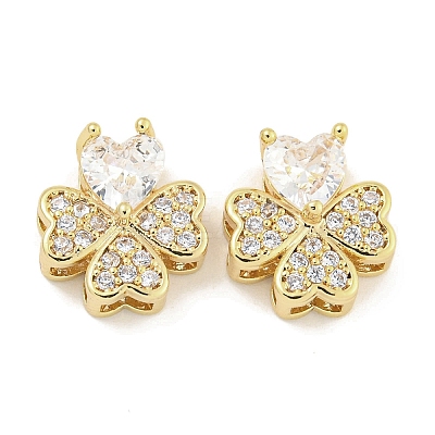 Brass with Clear Cubic Zirconia Charms KK-Q820-24G-1