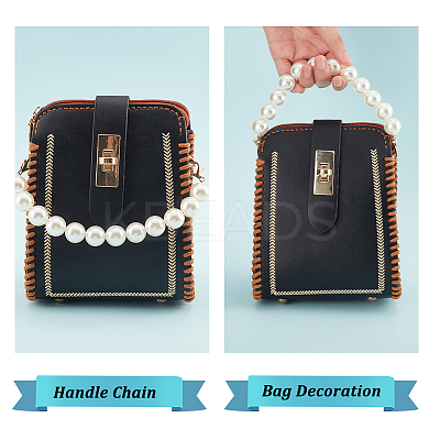 6Pcs 6 Style Resin Imitation Pearl Beaded Chain Purse Strap Extenders FIND-PH0009-60-1