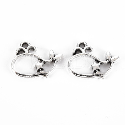 Tibetan Style Alloy Open Back Bezel Pendants TIBE-S323-115AS-RS-1