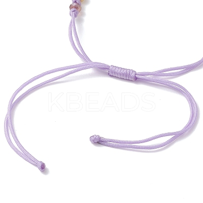 AB Color Plated Faceted Rondelle Glass Braided Bead Bracelet Making AJEW-JB01544-1