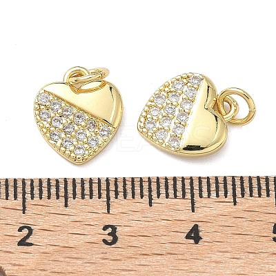 Brass Micro Pave Clear Cubic Zirconia Pendants KK-F930-09G-1
