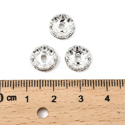 Brass Rhinestone Spacer Beads RB-A014-L10mm-01S-1