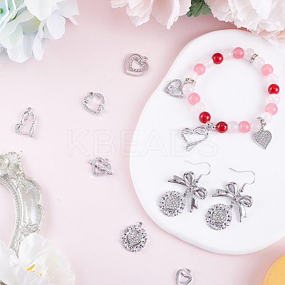 40Pcs 10 Style Alloy Crystal Rhinestone Pendants ALRI-SC0001-35P-1
