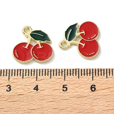 Fruit Alloy Enamel Charms PALLOY-S058-01LG-10-1