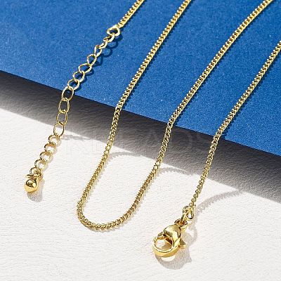 Brass Curb Chain Necklaces for Women NJEW-D302-50G-1