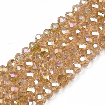 Electroplate Glass Beads Strands EGLA-A034-T10mm-B23-1