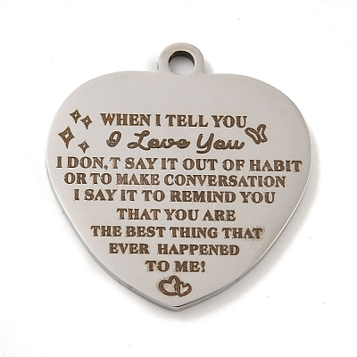 Non-Tarnish Valentine's Day 201 Stainless Steel Pendants STAS-L079-24P-04-1