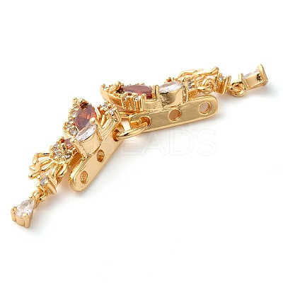 Brass Micro Pave Cubic Zirconia Slide Charms KK-G503-37G-01-1