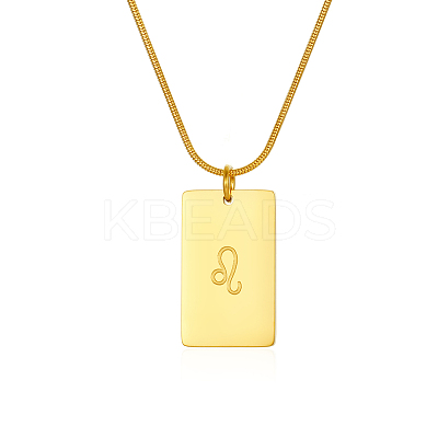 Stylish Stainless Steel 12 Zodiac Rectangle Pendant Necklaces for women GA2858-7-1