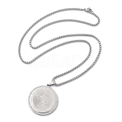 201 Stainless Steel Rhinestone Pendant Necklaces for Women LS-NJEW-U021-02P-1