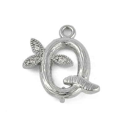 Brass Crystal Rhinestone Letter Links Connector Charms KK-S395-06P-Q-1