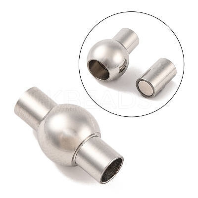 Tarnish Resistant 304 Stainless Steel Magnetic Clasps with Glue-in Ends LS-STAS-E049-19-1