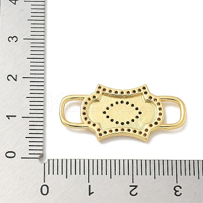Rack Plating Brass Micro Pave Clear & Black Cubic Zirconia Eye Mask Connector Charms KK-L224-066G-1