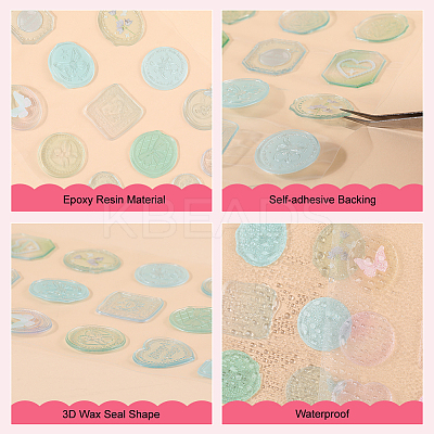4 Sheets 4 Colors Epoxy Resin Adhesive Stickers STIC-CP0001-13-1