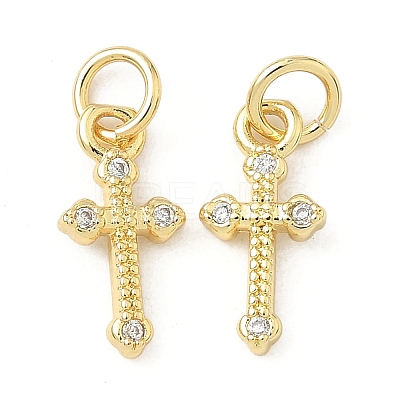 Brass Micro Pave Cubic Zirconia Pendants KK-Z120-54G-02-1