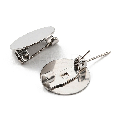 Non-Tarnish 201 Stainless Steel Tray Brooch STAS-Q246-01C-P-1