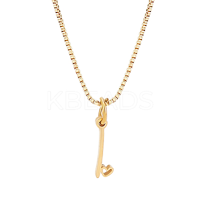 1pc Brass Chain & 304 Stainless Steel Letter Pendant Necklaces NJEW-LP0001-40I-G-1