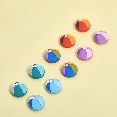 10Pcs 5 Colors Food Grade Eco-Friendly Silicone Beads SIL-CA0002-28-1