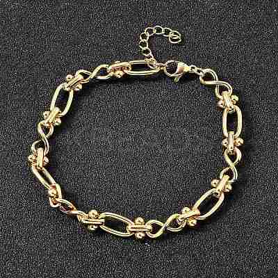 304 Stainless Steel Oval & Infinity Link Chain Bracelets for Women BJEW-K226-14A-G-1