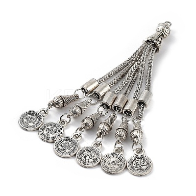Tibetan Style Alloy Curb Chain Tassel Big Pendants LS-FIND-K013-01AS-03-1