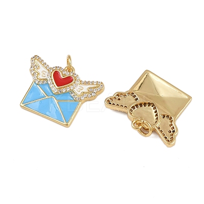 Brass Micro Pave Cubic Zirconia Pendants KK-L241-04G-1