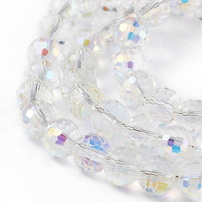 Transparent Electroplate Glass Beads Strands EGLA-F151-AB04-1