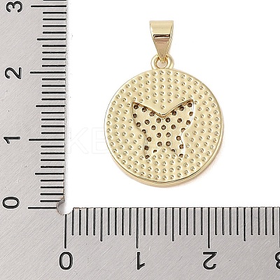 Brass Micro Pave Clear Cubic Zirconia Pendants KK-I712-45G-1
