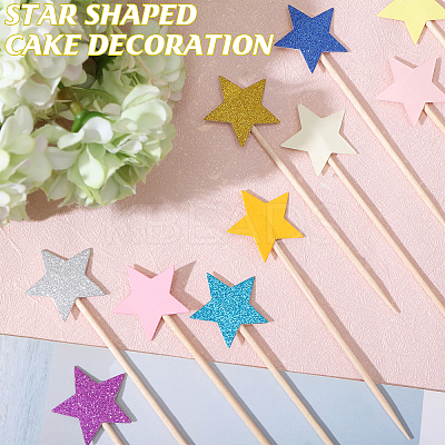 15 Sets 5 Styles Star Paper Cake Toppers FIND-CA0009-82-1