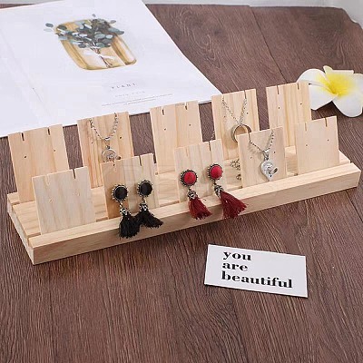 2-Slot Wooden Earring Display Card Stands LS-EDIS-R027-01B-02-1